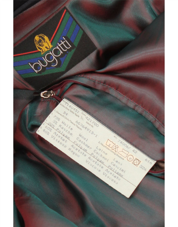 Bugatti Manteau Double Boutonnage Homme EU 54 2XL Bleu Marine Laine