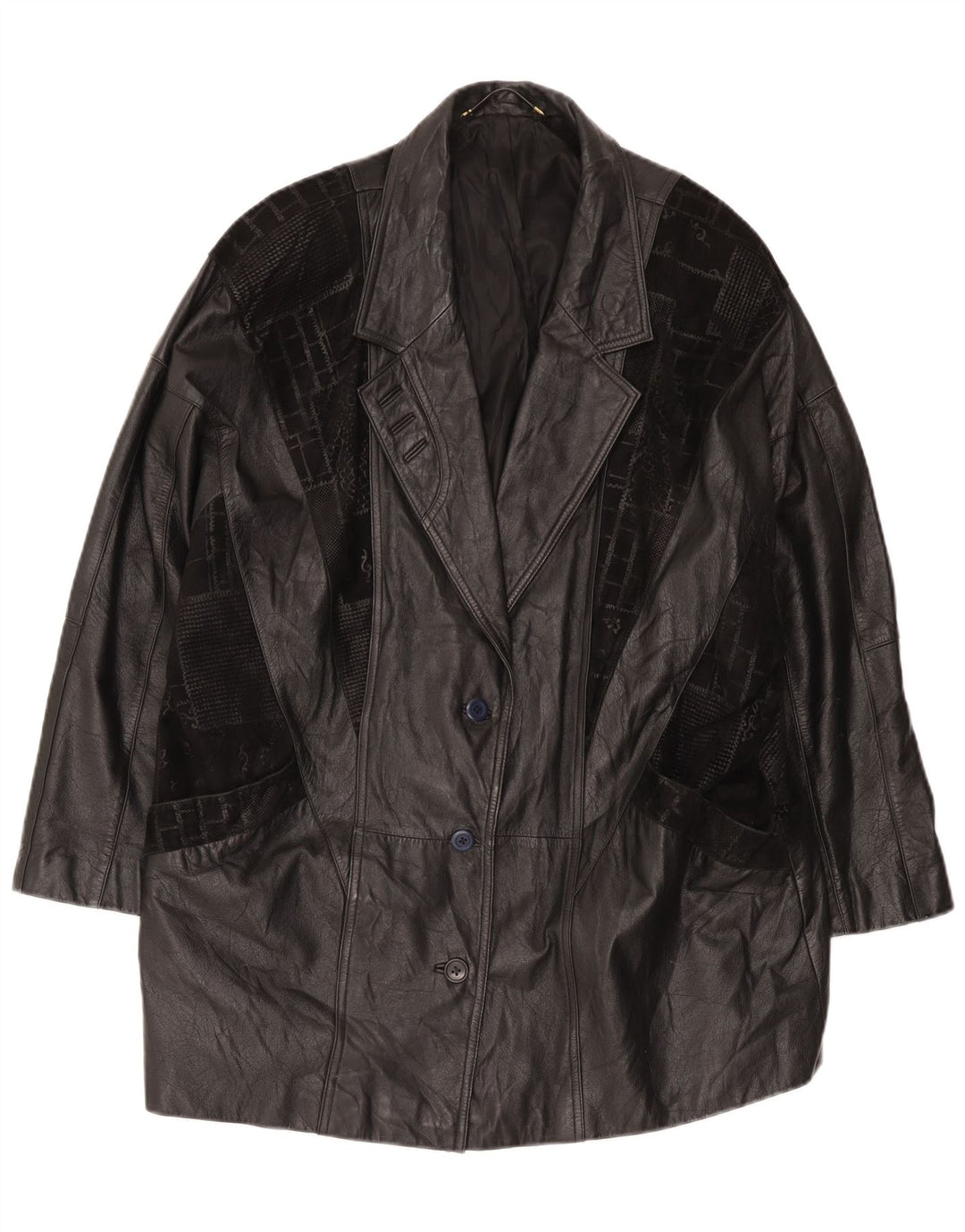 Canda Manteau en cuir surdimensionné pour homme UK 18 XL Noir