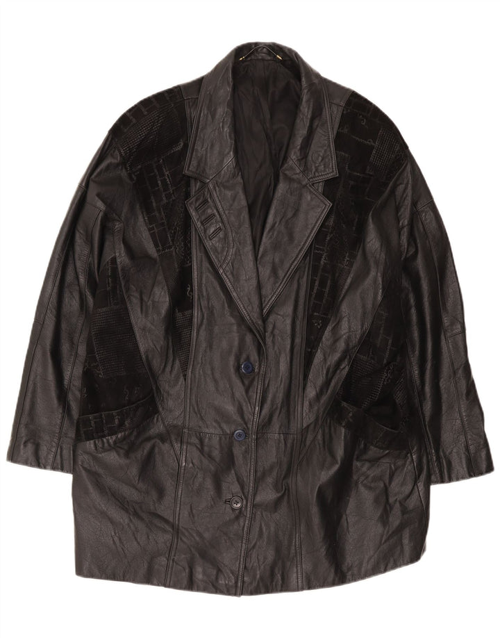 Canda Manteau en cuir surdimensionné pour homme UK 18 XL Noir
