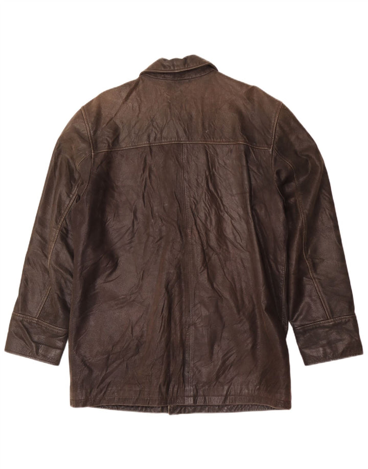 Celio Veste en cuir pour homme UK 36 Small Marron
