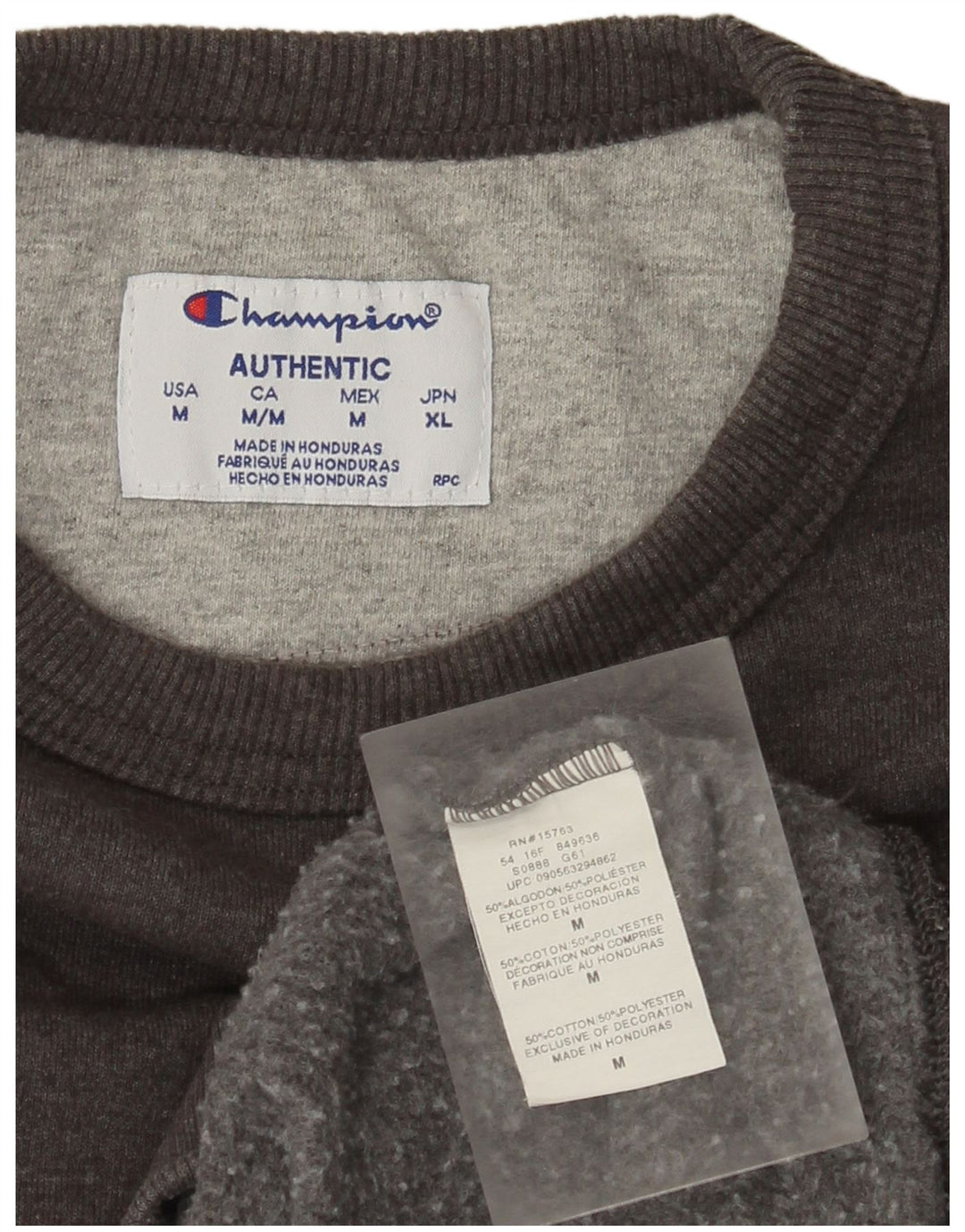 Champion Sweat-Shirt Homme Gris Moyen Moucheté Coton