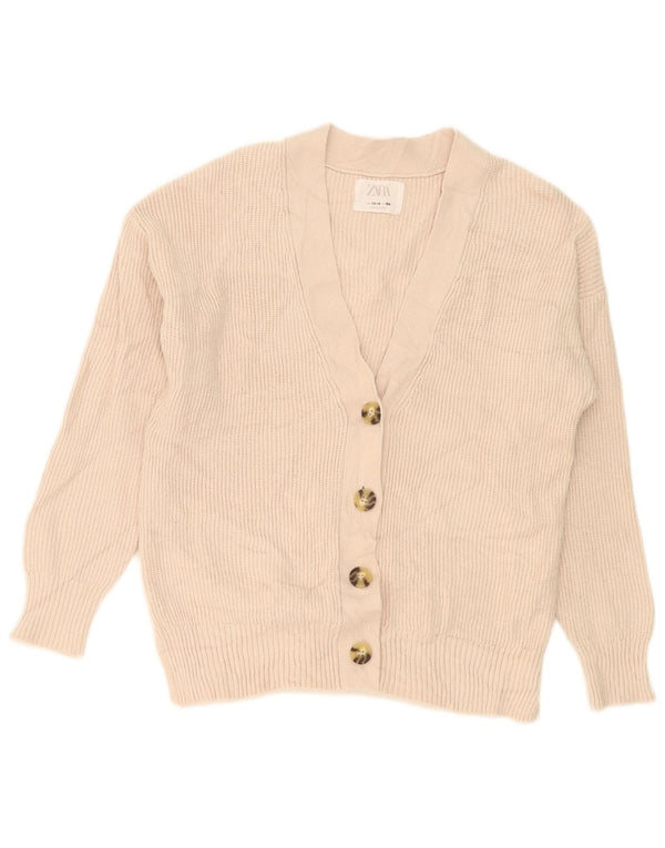 Zara Cardigan Fille 13-14 ans Beige Viscose
