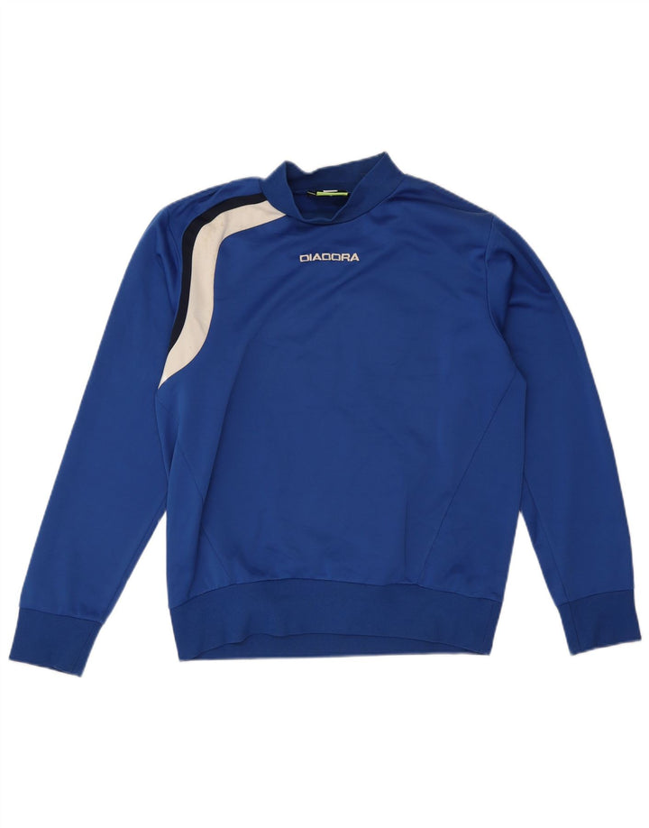 Diadora Sweat-shirt pour homme en polyester color block Small Bleu