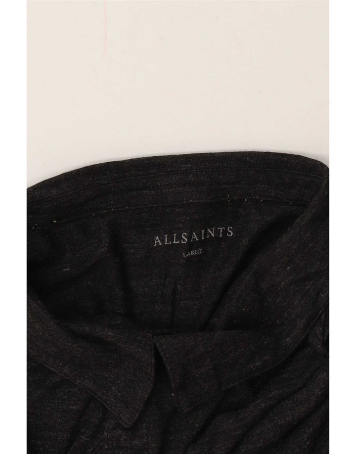 All Saints Polo Homme Large Gris Moucheté