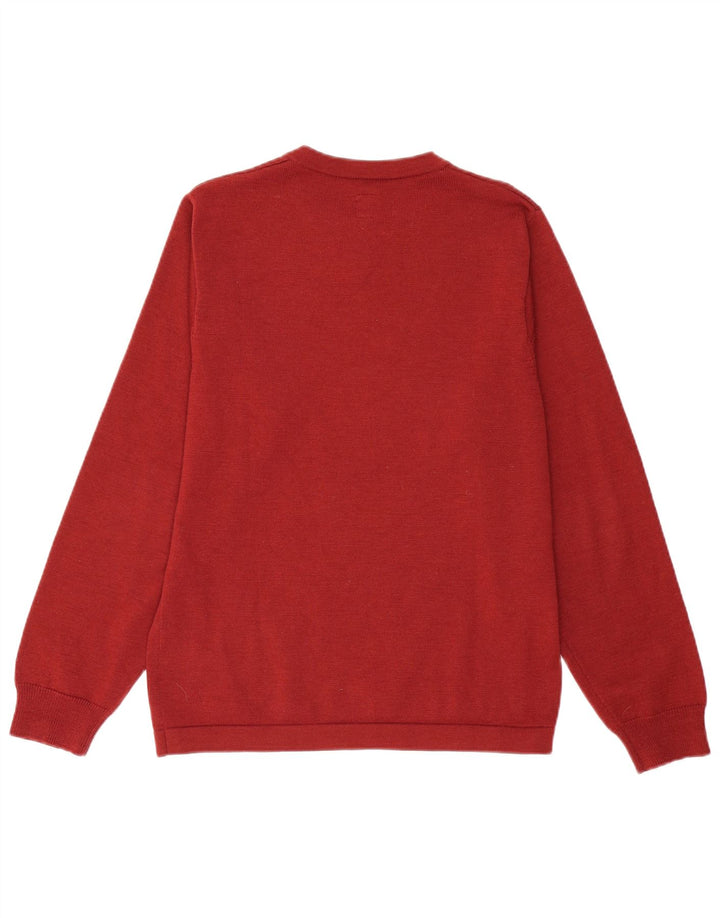 ADIDAS Pull col V pour homme en laine bordeaux Taille S