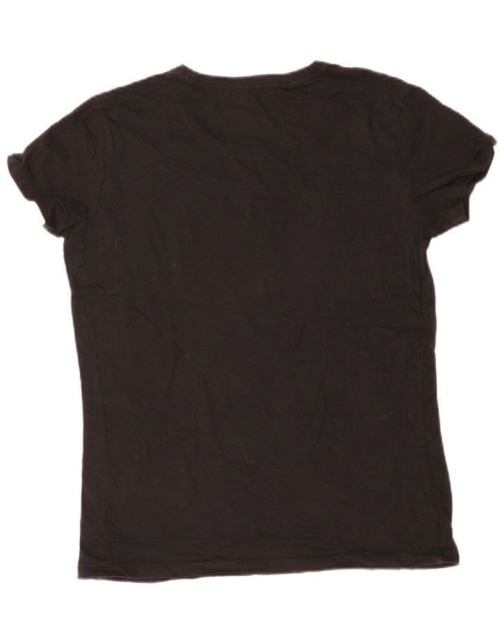 CONVERSE T-shirt graphique pour femme UK 14 en coton noir moyen
