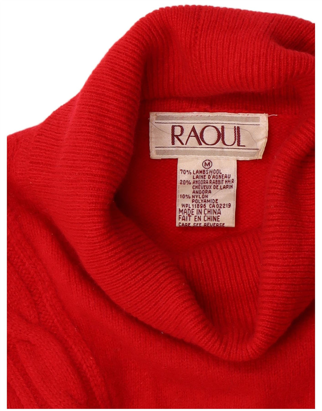 RAOUL Robe pull à manches longues pour femme UK 12 Laine rouge moyen