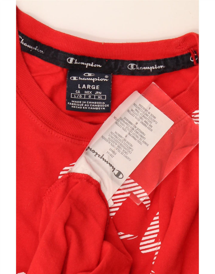 CHAMPION T-Shirt Graphique Homme Grand Rouge Coton