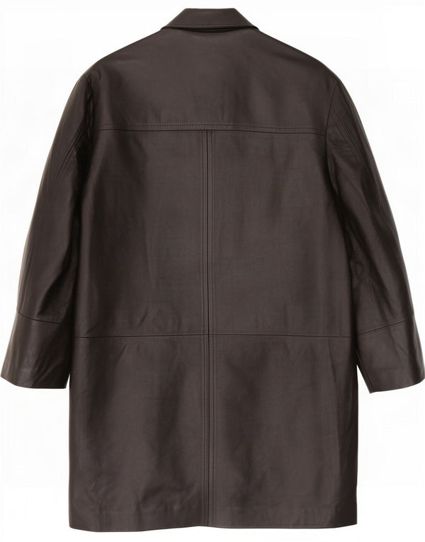Vintage Mens Leather Coat IT 48 Medium Black