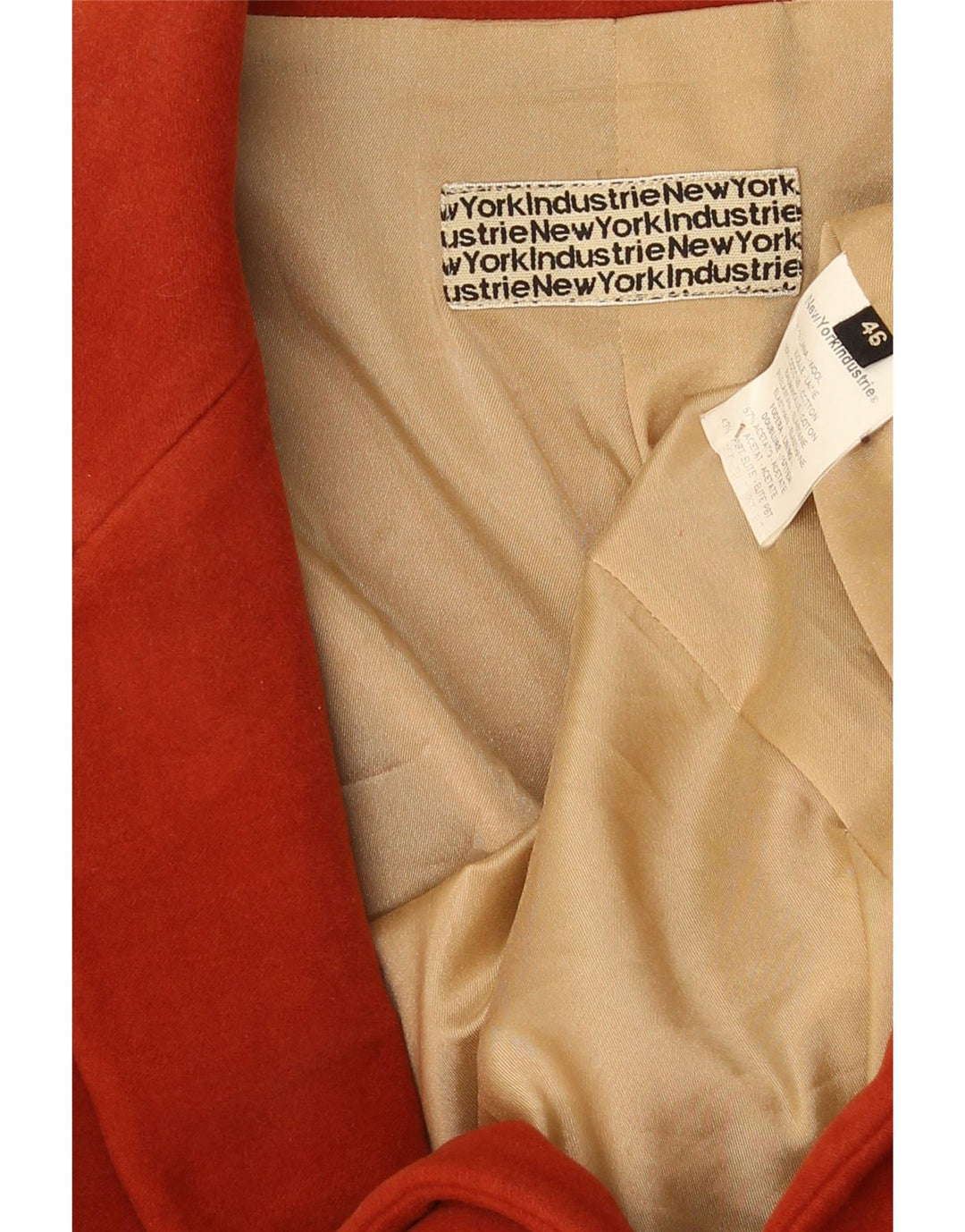 New York Industrie Pardessus Femme IT 46 Large Laine Rouge