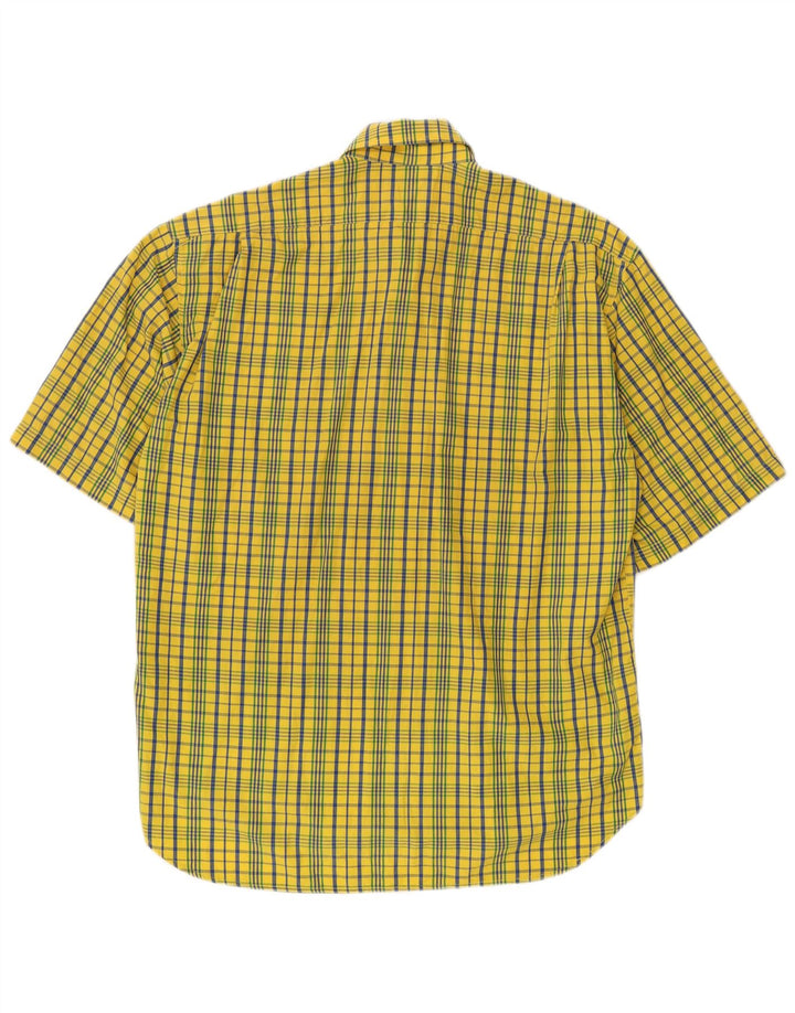 BELFE & BELFE Chemise à manches courtes pour homme Taille 39 Coton à carreaux jaune moyen