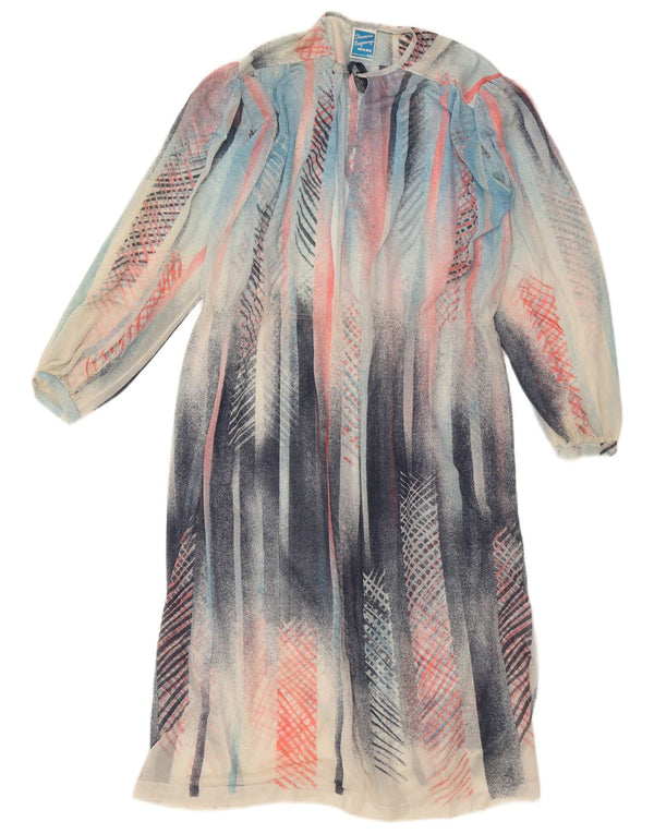 Robe Maxi à Manches Longues Vintage Femme IT 48 XL Rayé Multicolore