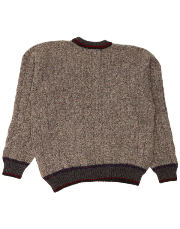 Kappa Pull col rond pour homme XL en laine vierge mouchetée gris