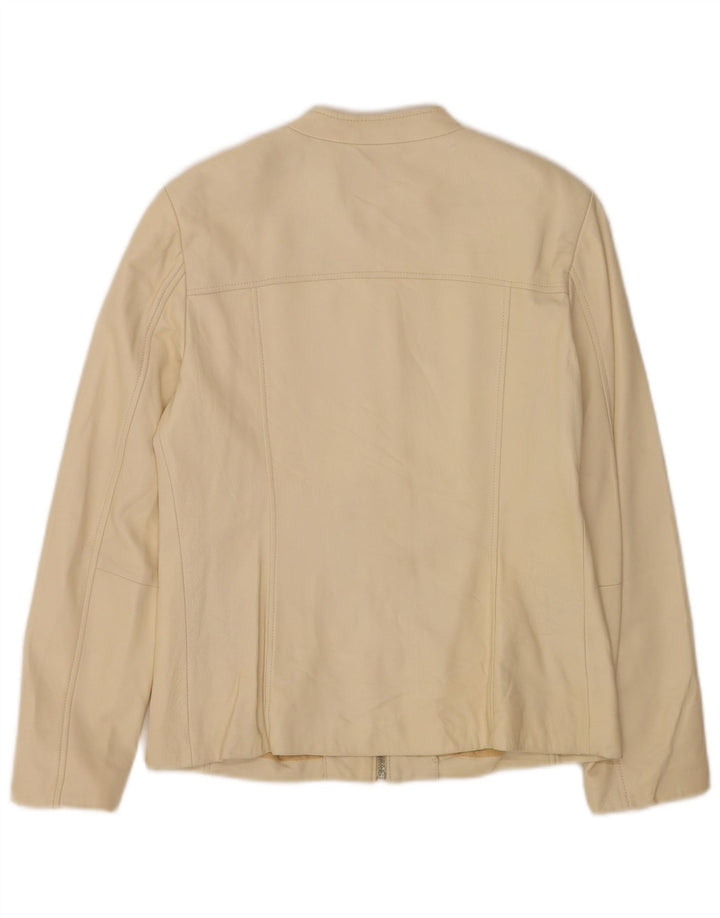 Conbipel Blouson En Cuir Bomber Femme IT 42 Beige Moyen