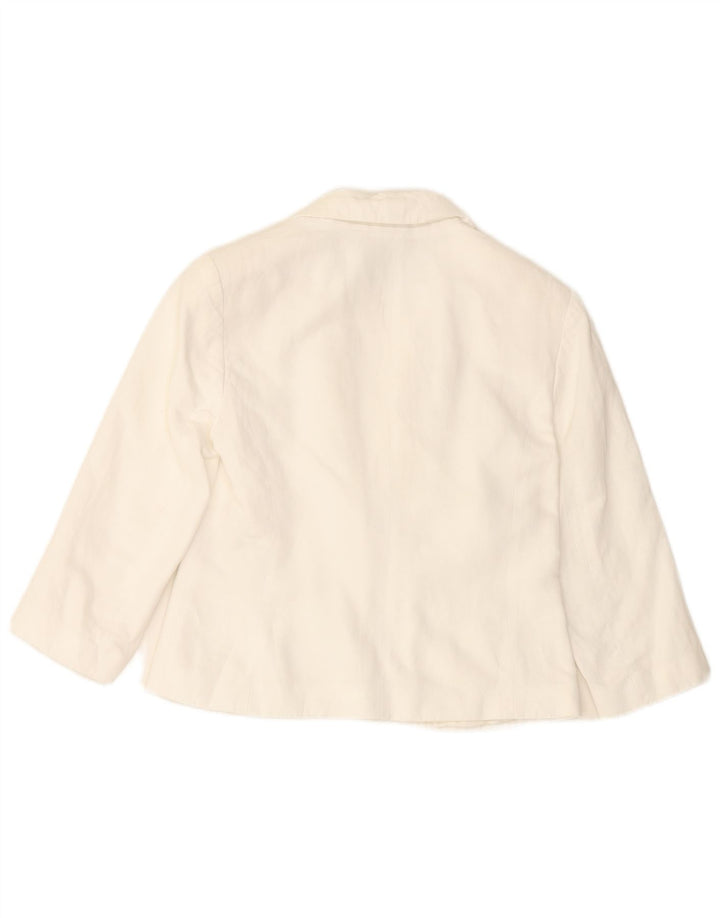 PHASE EIGHT Veste boléro à manches 3/4 pour femme avec 1 bouton UK 10 Small Blanc