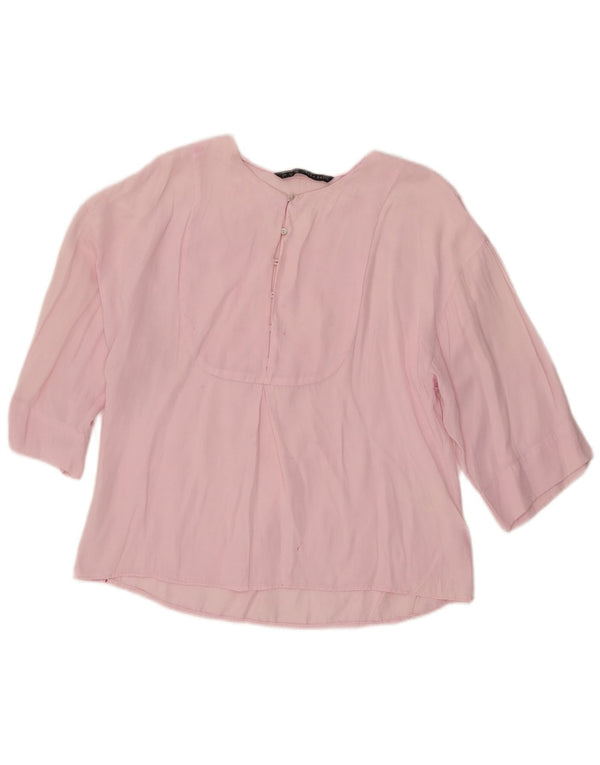 Zara Chemisier surdimensionné à manches 3/4 pour femme UK 6 XS Rose