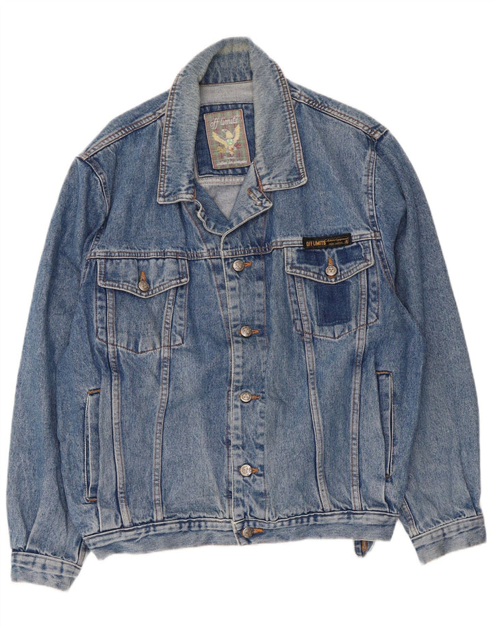 Off Limits Veste en jean pour homme UK 40 Large Bleu Coton