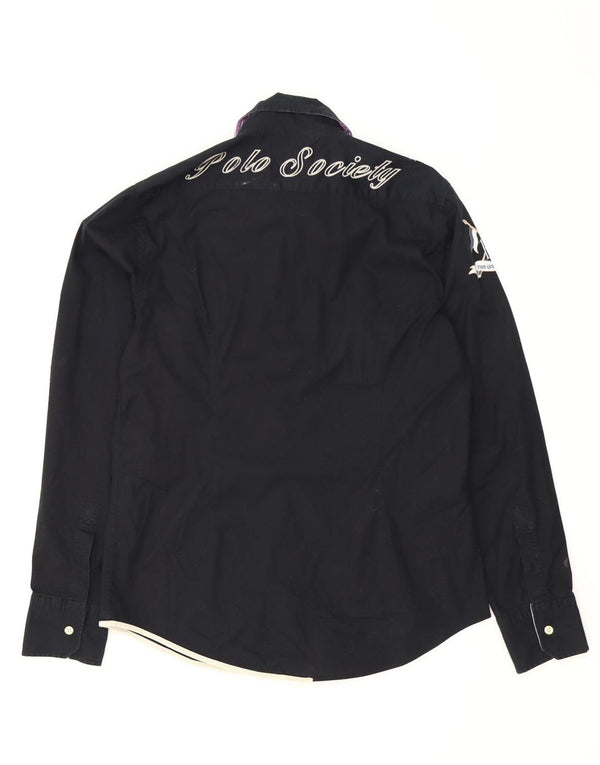 LA MARTINA Chemise Graphique Buenos Aires Homme Large Noir Coton