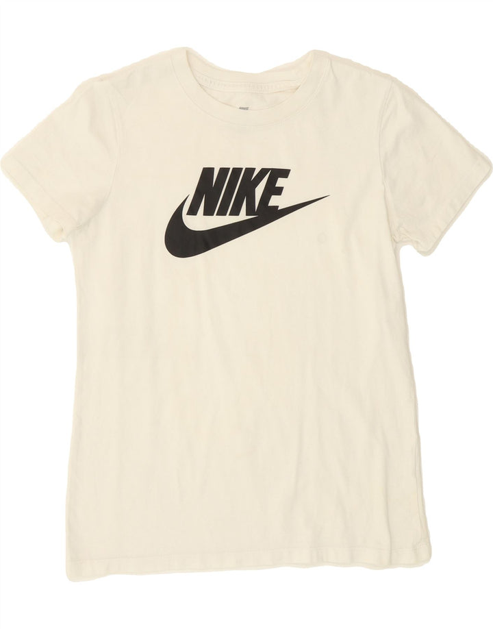 NIKE Womens Graphic T-Shirt Top UK 10 Small White Vintage Nike and Second-Hand Nike from Messina Hembry 