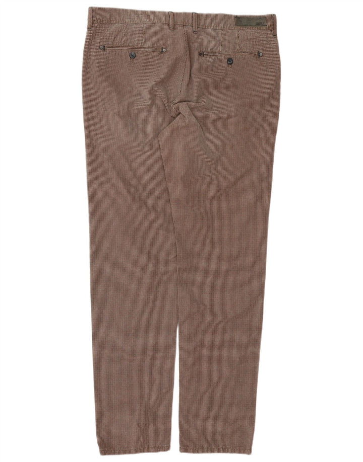 RIFLE Pantalon Chino Slim Homme W33 L32 Marron Pied de Poule Coton