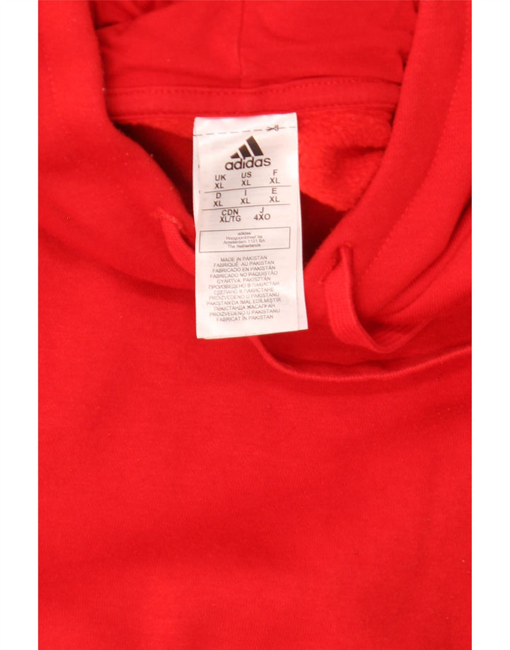 Adidas Pull à capuche pour homme XL Rouge Polyester