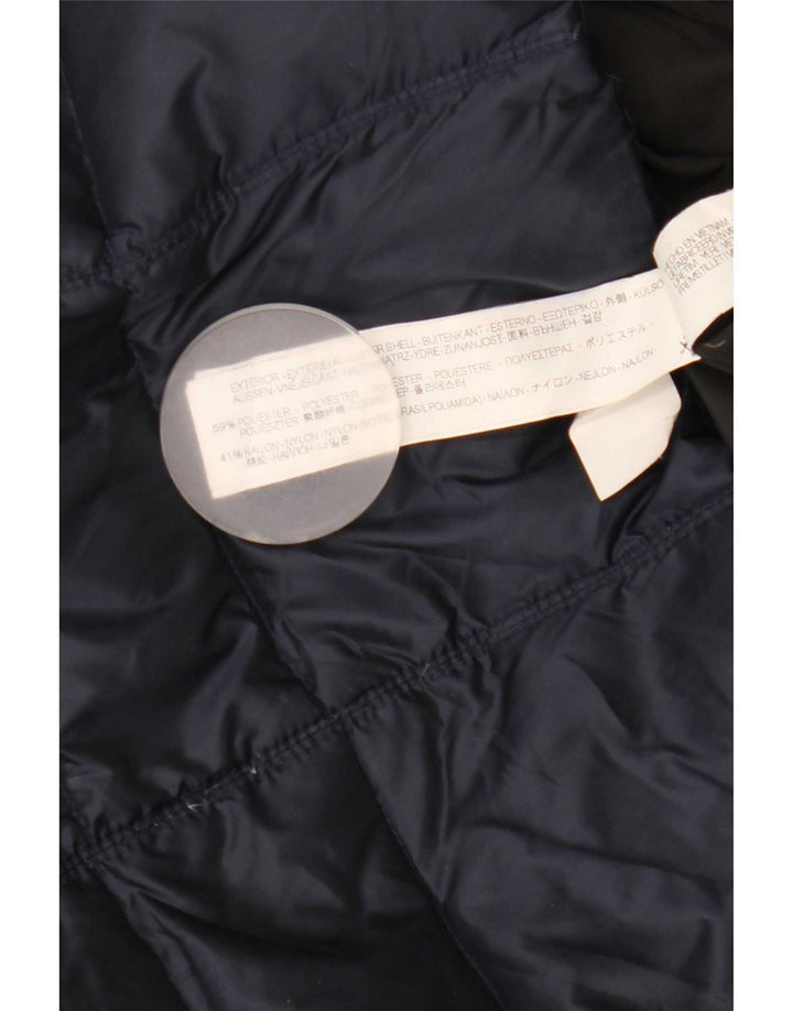 Zara Manteau rembourré à capuche pour femme UK 10 Small Bleu marine Polyester