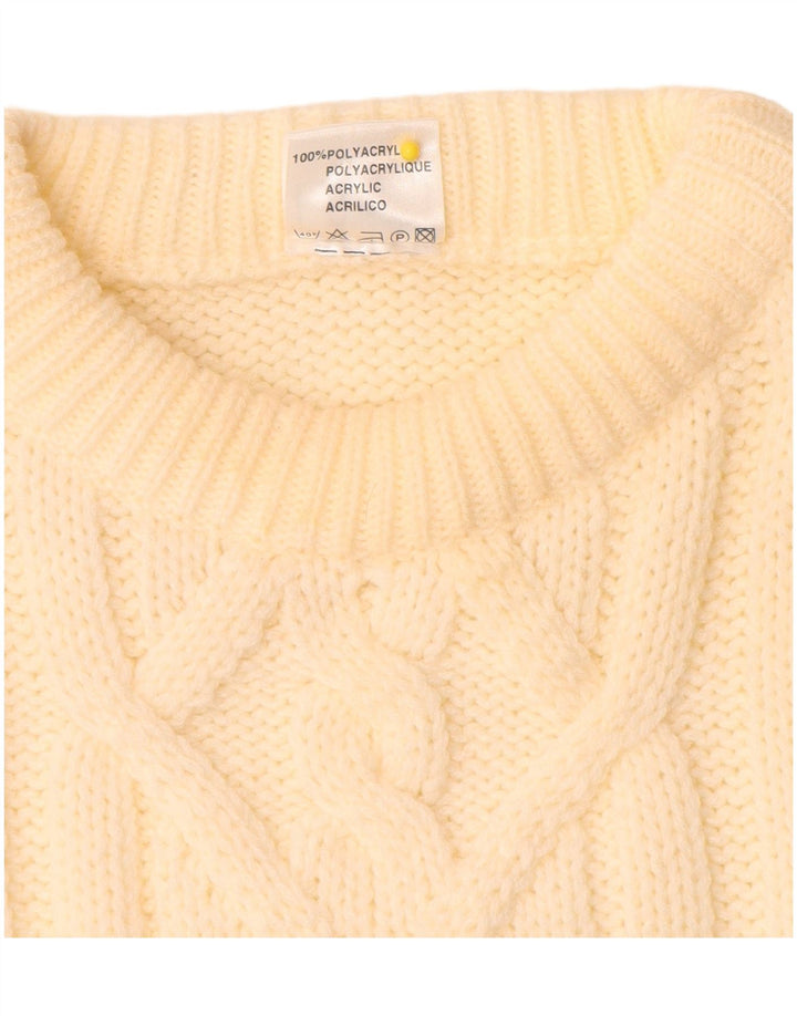 Angelo Muroni Pull à col rond pour homme en polyacrylique blanc cassé