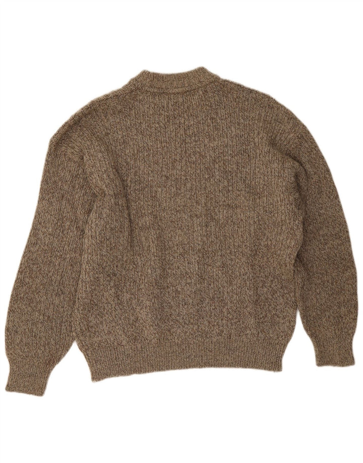 Cacharel Pull à col rond pour homme Large Beige Fair Isle