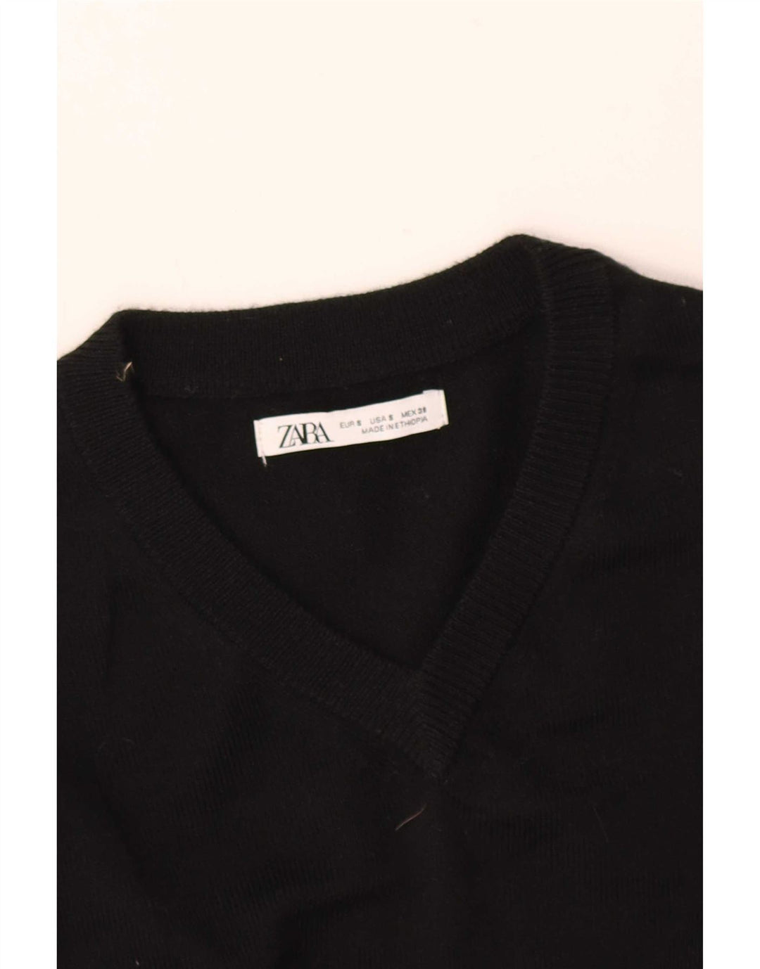 Zara Pull à col en V pour homme Petit Noir
