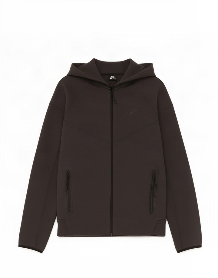 Nike Pull à capuche zippé en coton gris moyen pour homme