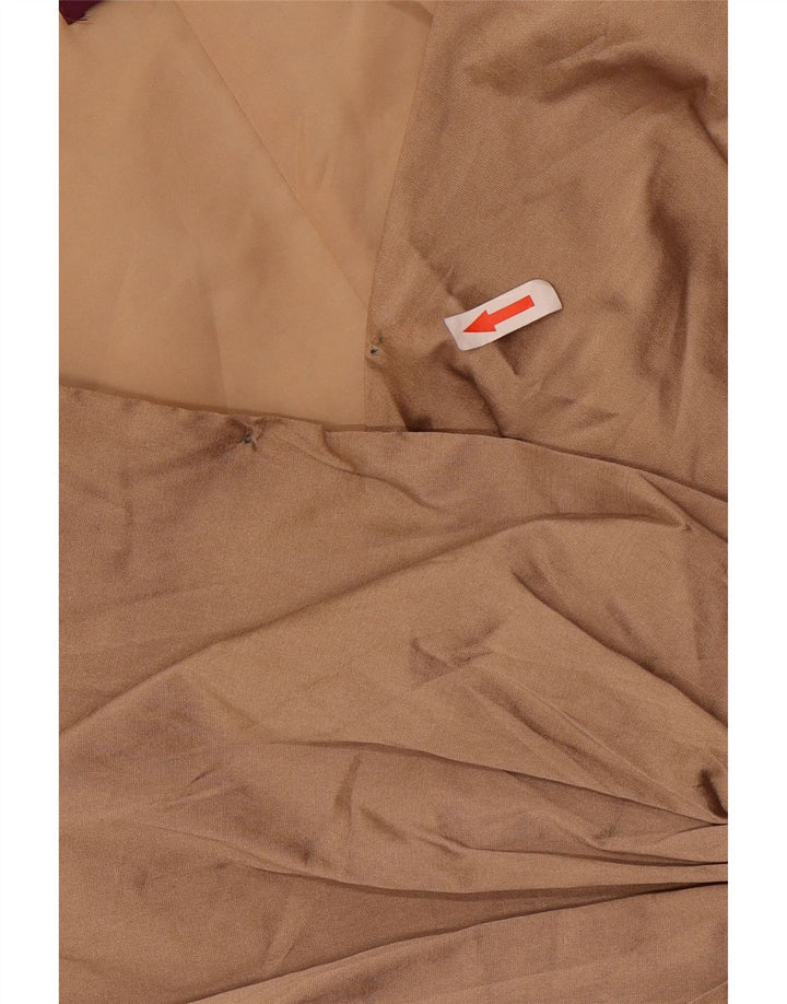 Debut Robe fourreau sans manches à volants sur le devant pour femme UK 18 XL Marron Polyester