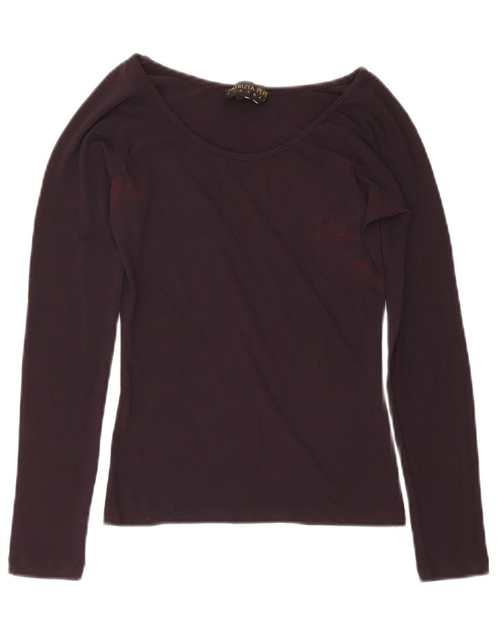 Patrizia Pepe Haut à manches longues pour femme US 6 Medium Bordeaux