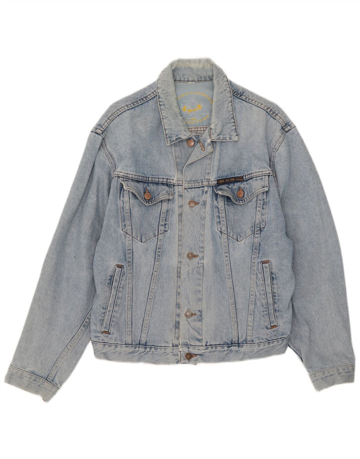 veste en denim femme vintage UK 16 Grand Bleu