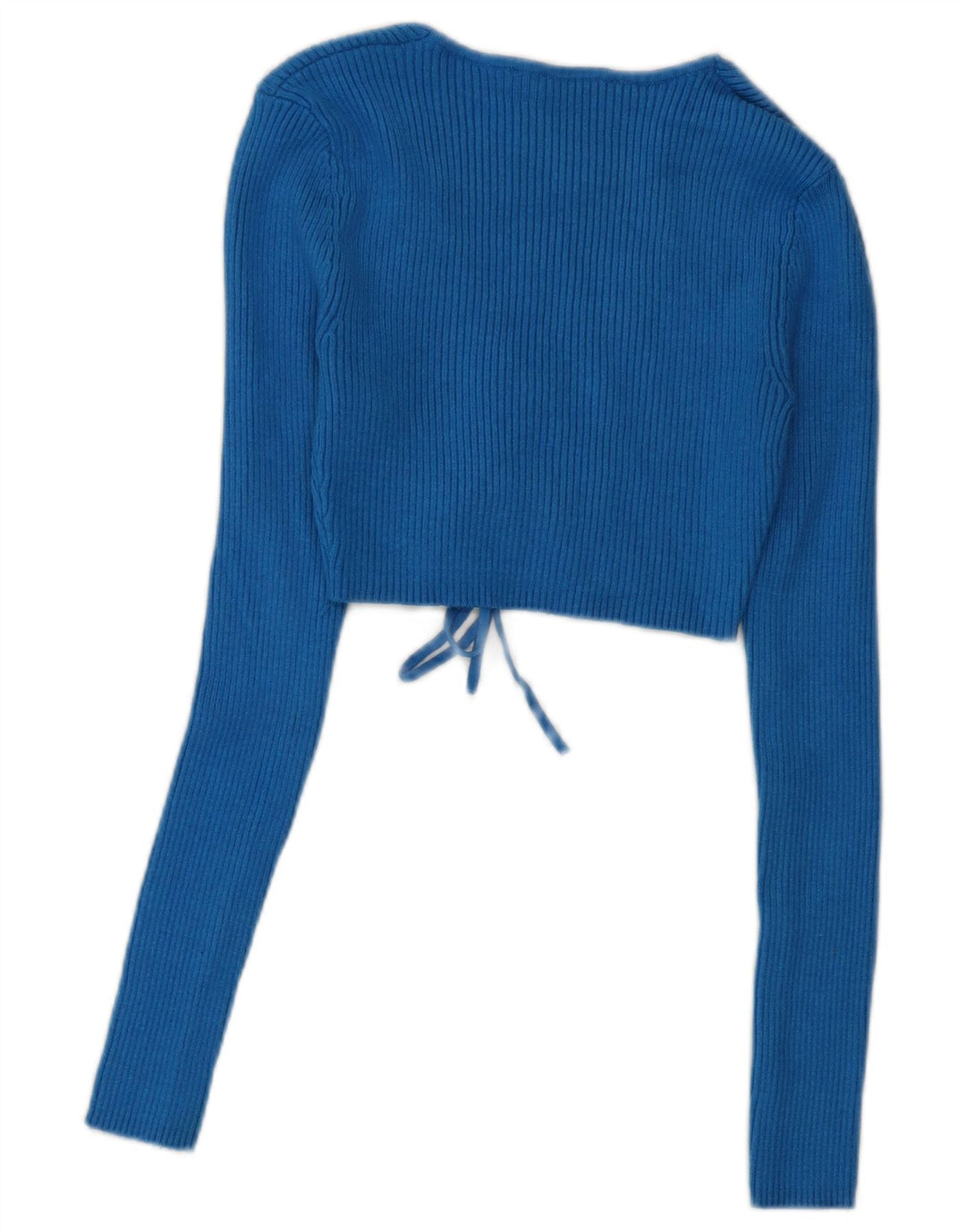 Zara Haut court à manches longues pour femme UK 10 Small Bleu Viscose
