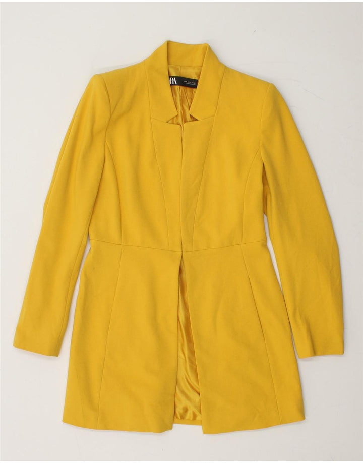 ZARA Veste blazer ouverte pour femme UK 10 Small Jaune