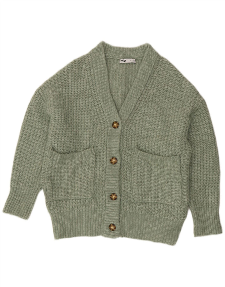 Zara Cardigan surdimensionné pour femme UK 14 Vert moyen