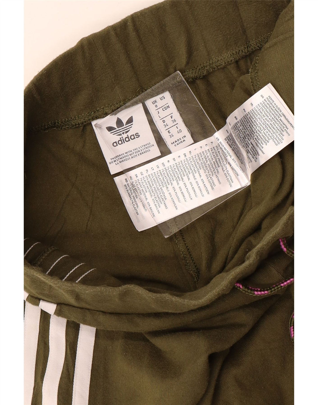 Adidas Leggings Femme UK 8 Petit Kaki Coton