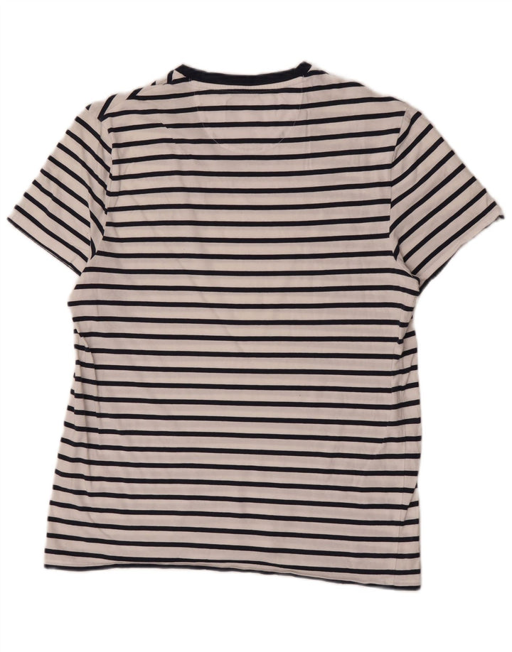 Lyle & Scott T-Shirt Homme Blanc Moyen Coton Rayé