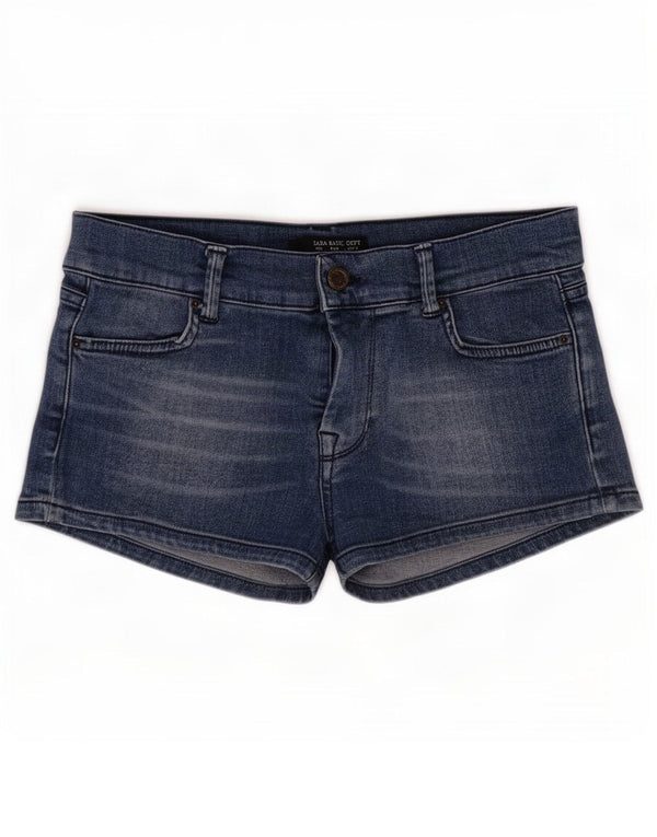 Zara Short en jean pour femme EU 38 Small W28 Bleu Coton