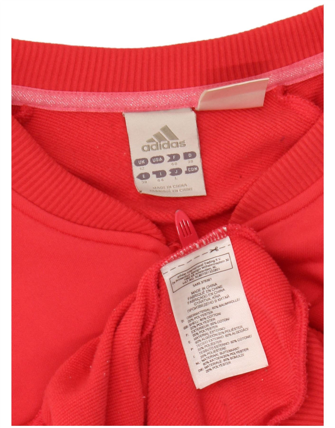 Adidas Veste de survêtement graphique pour femme UK 12 Coton rose moyen