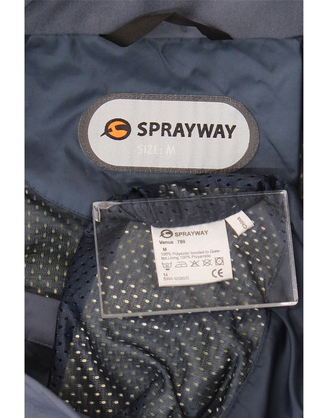 Sprayway Veste de pluie à capuche pour femme UK 14 Bleu moyen Polyester