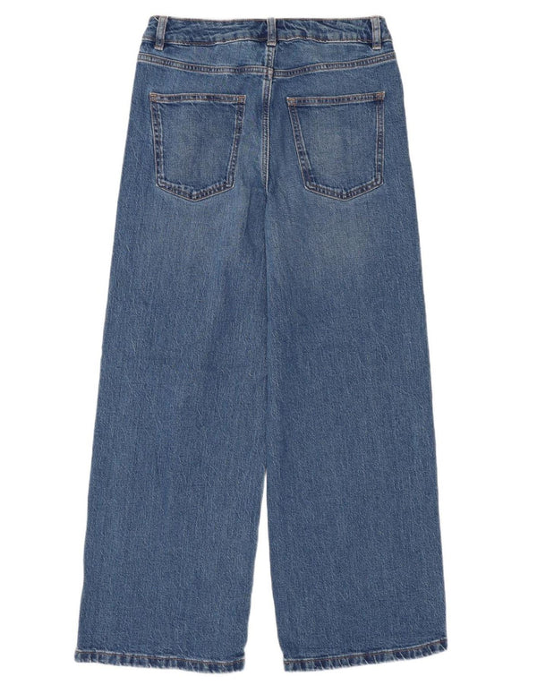 Marks & Spencer Jean taille haute à jambe large pour femme UK 10 Small W27 L28 Bleu