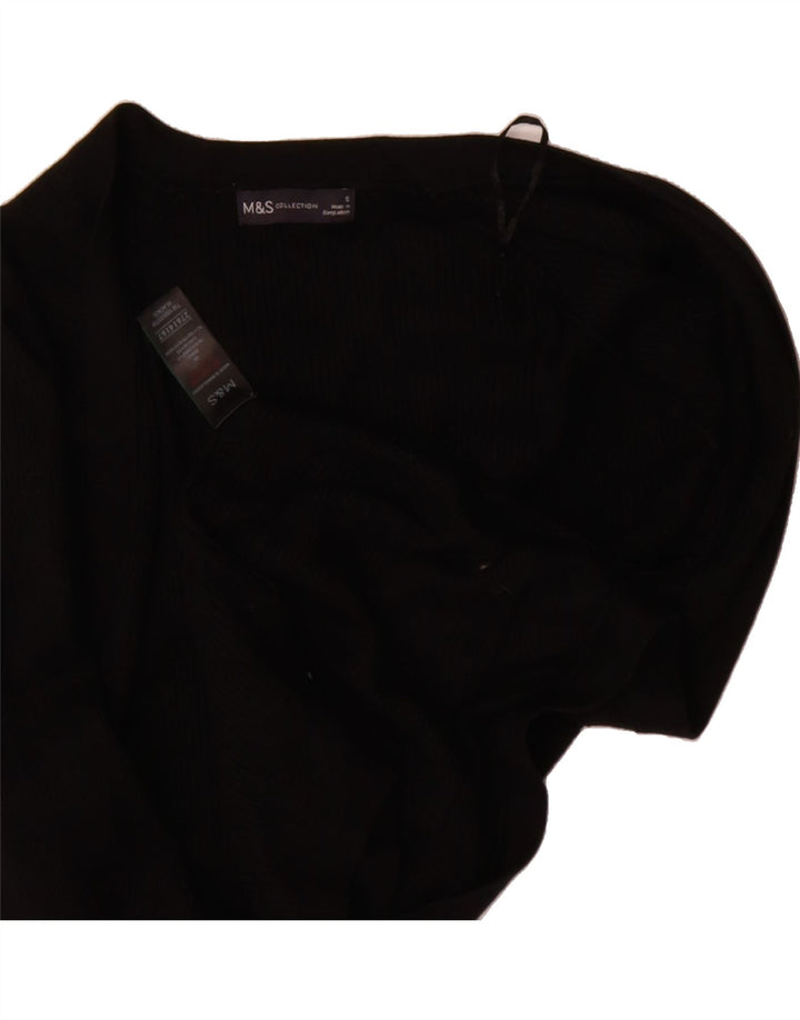 MARKS & SPENCER Womens Oversized Open Cardigan Sweater UK 10 Small Black Vintage Marks & Spencer and Second-Hand Marks & Spencer from Messina Hembry 
