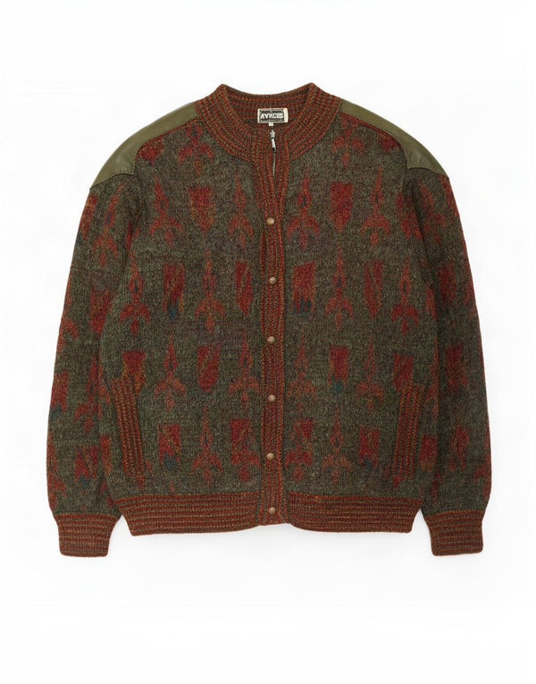 Ranger Cardigan à motif abstrait pour homme IT 52 Large Vert Polyamide