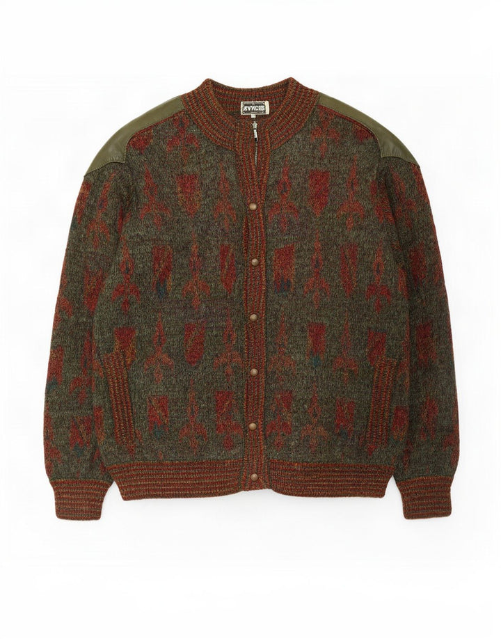 Ranger Cardigan à motif abstrait pour homme IT 52 Large Vert Polyamide