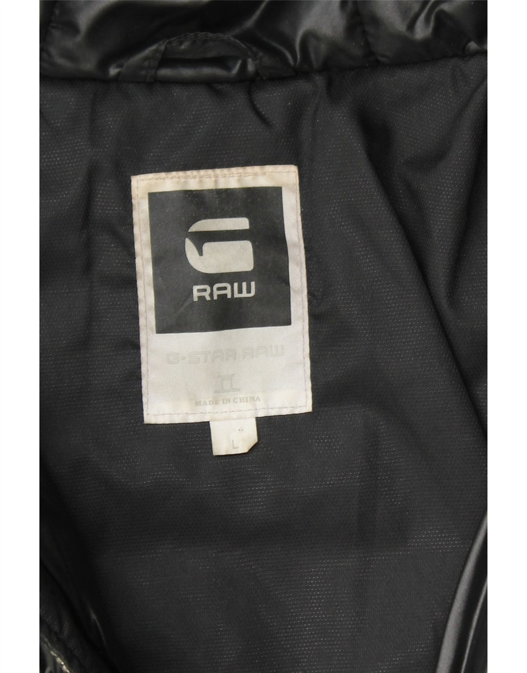 G-STAR Veste matelassée à capuche pour femme UK 16 Large Noir Polyamide