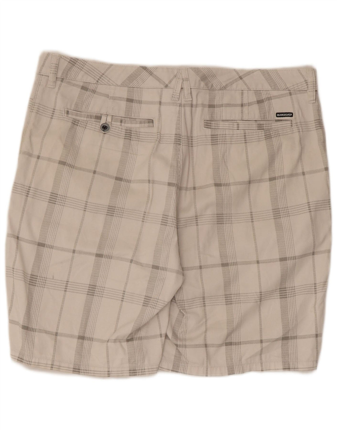 QUIKSILVER Short Chino Homme W38 XL Coton à Carreaux Blanc