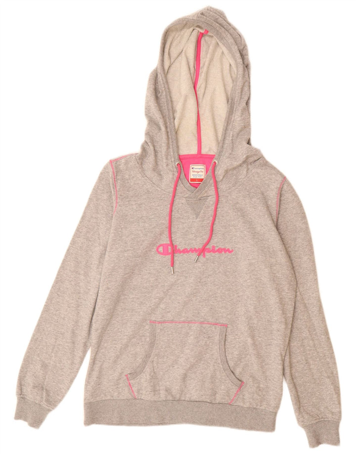 CHAMPION Pull à capuche graphique Heritage Fit pour femme UK 16 Large Gris Coton