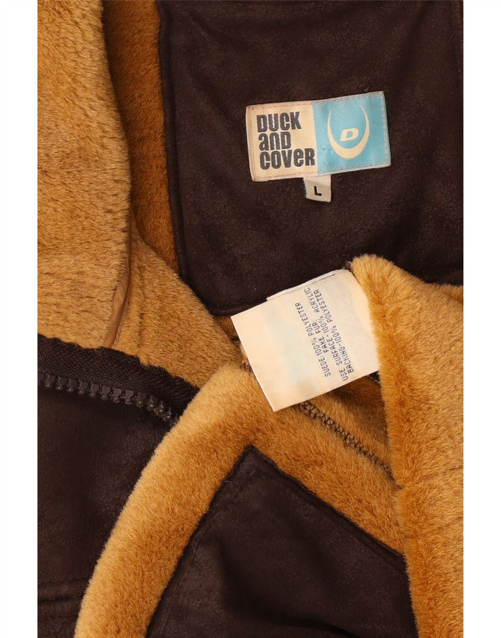 DUCK AND COVER Veste Sherpa Homme UK 40 Large Marron Polyester