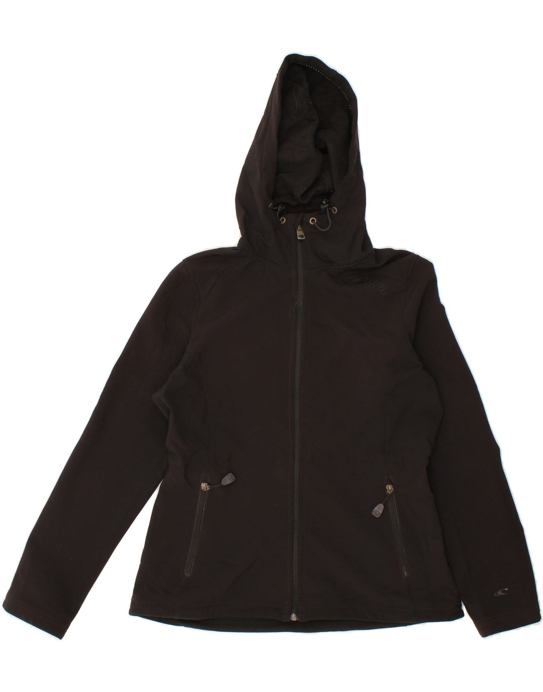 O'NEILL Womens Hooded Windbreaker Jacket UK 16 Large Black Polyester Vintage O'Neill and Second-Hand O'Neill from Messina Hembry 